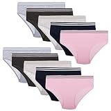 LOREZA ® 10er Pack Mädchen Slips Unterwäsche aus Baumwolle (164-170 , M-42150)