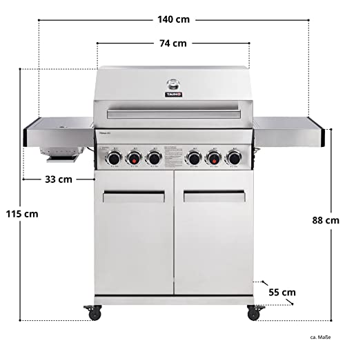 Infrarotgrill Taino Platinum 4+2 Gasgrill aus Edelstahl