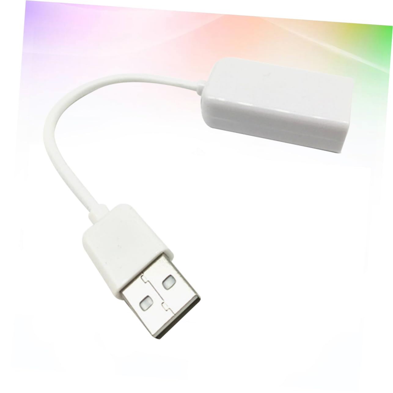 TEHAUX USB Channel Sound Card Adapter with Cable for Laptops Notebooks Driverless Virtual Audio Effect Compatible with Windows and White