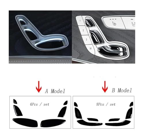 Cubierta de interruptor de botón de ajuste de asiento accesorio interior GLC W205 W213 4