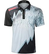 TAPULCO Mens Fashion Print Moisture Wicking Breathable Short Sleeve Golf Polo Casual Daily Tshirts