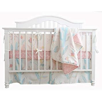 Amazon Com Sahaler Baby Crib Bedding Set For Boys 3 Pieces Set Of Whale Nursery Bedding Baby Blanket Fitted Crib Sheets Skirt Blooming Cactus Baby