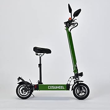 Amazon 電動スケーター Coswheel Ev Scooter 公道可 次世代型折り畳み式電動キックボード２way乗りevスクーター 公道走行可 ナンバー取得可能 大容量バッテリー搭載 サドル付け外し可能 Green キックボード本体