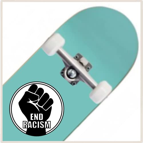 Blm End Racism Bumper Sticker - Rise Up & Support Black Lives Matter Premium Vinyl Decal 3 X 3" | For Cars Auto-Mobiles Windows Bottles Mirror Outdoor Circle Sign + Better Than Magnets Sticks Anywhere #TOP6