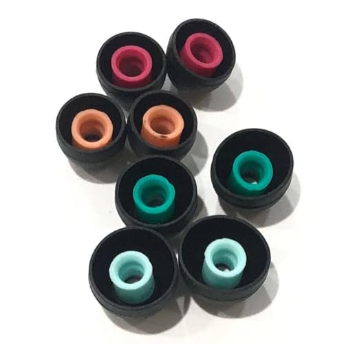 オーディオファン イヤーピース シリコンイヤホンパッド 4サイズ各1色 2種類の硬度のシリコンを組み合わせたイヤーピース ハイブリッド対応 Black 互換性 MDR-EX150IP XBA-Z5 MDR-EX450AP MDR-EX15APシリコン製イヤーピース 黒色＋赤色(SS) 黒色＋黄色(S) 黒色＋緑色(M) 黒色＋青色(L) ブラック