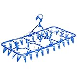 ニッコー ワンタッチ 角ハンガー 36ピンチ ブルー 衣類をしっかりはさむ強力ピンチ 丈夫で歪みにくい丸棒フレーム 奥行38×幅77×高さ36cm F-36B