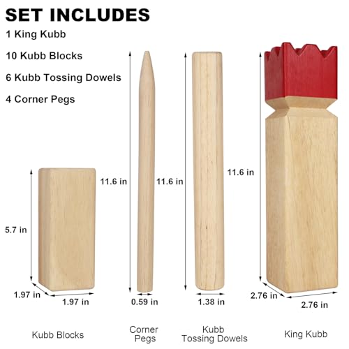Image of Juegoal Kubb Game Set Backyard Game Set Outdoor Tossing Game Set with Carrying Bag