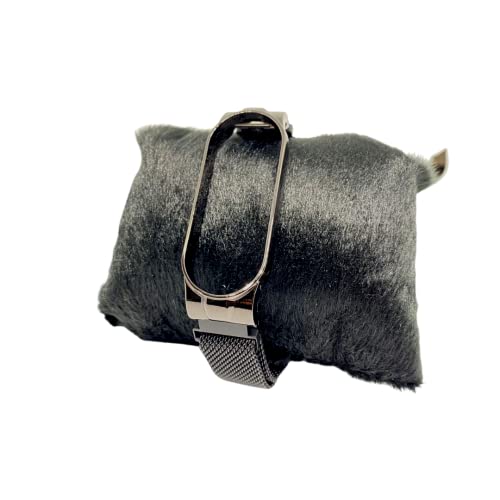 Pulseira Aço compatível Mi Band 5 com Fecho de metal Magnética Com Caixinha Premium da KEASYSTORE (P