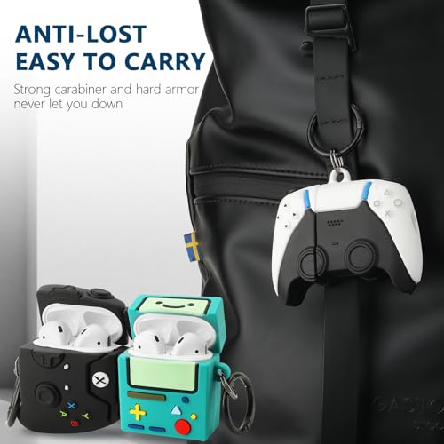 Image of [3Pack] Gedicht for Airpods 2nd Generation Case, Funny 3D Cartoon Game Console Controller Design Silicone Soft Cases for Airpods Case 2nd /1st Gen, with Keychain Kids Women Men for Airpods Case