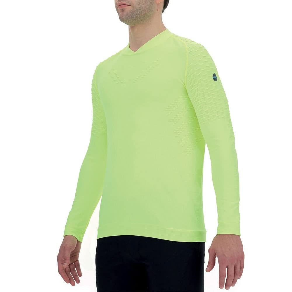 UYN Męska koszulka z długim rękawem o102093 (1 opakowanie), Żółty Fluo, XXL