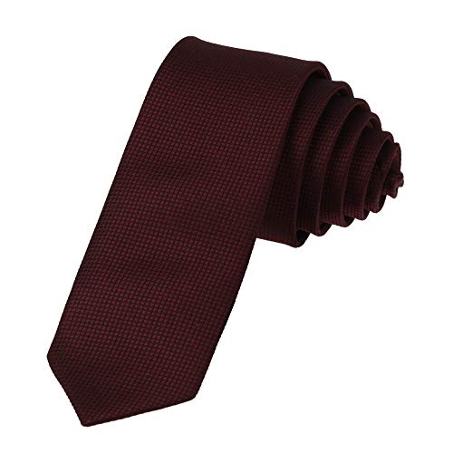 Dan Smith Houndstooth Slim Neck Tie For Wedding Microfibre Slim Tie Red 2.15