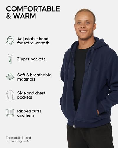 Veste Polaire Danish Endurance Homme - Recyclée, Chaude Et Respirante - Col Montant Fermeture Éclair