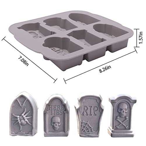 Halloween Silicone Mold For Soap Rip Gravestone Mold For Ice Chocolate Cake Candy, 2 Pack #TOP1