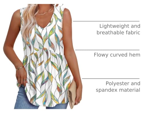 Image of OFEEFAN Womens Tank Tops 2025 Flowy Peplum Tops for Women Dressy Sleeveless V Neck Babydoll Tank Tops