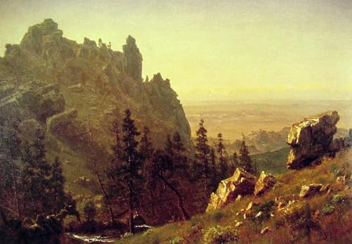 Art mural Wind River Bierstadt pour habiller un mur vide avec un tableau vintage 60x90