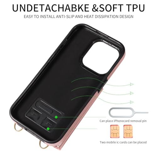 Coque iPhone 15 Pro or rose anti-chute avec support vidéo - 2