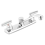 Plumb Pak EBU65WCP Low Arc Dual Handle Swivel Kitchen Faucet, Polished Chrome