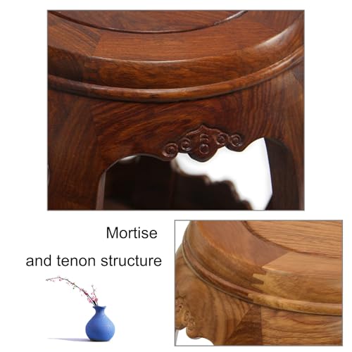 Sgabello rotondo rustico da giardino, tavolino da patio e supporto per piante, sgabello classico per la decorazione della casa