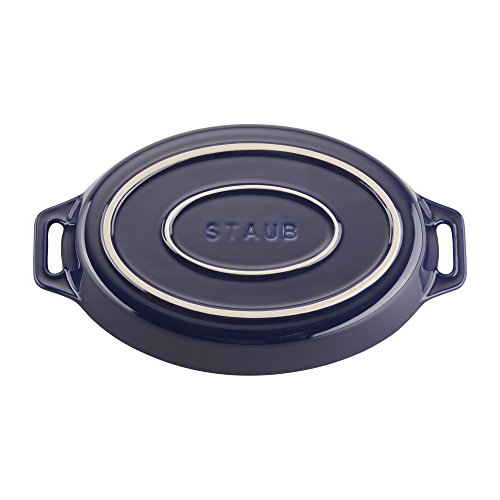 Staub Ceramics Oval Baking Dish Set, 2-Piece, Dark Blue #TOP3