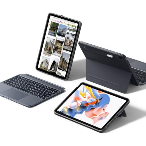 ESR for iPad Air 13 Inch Case Keyboard M4/M3/M2 (2026/2025/2024) Magnetic Detachable Keyboard Portrait/Landscape Modes Large Click-Anywhere Trackpad Backlit Keys Shift Series Dark Gray