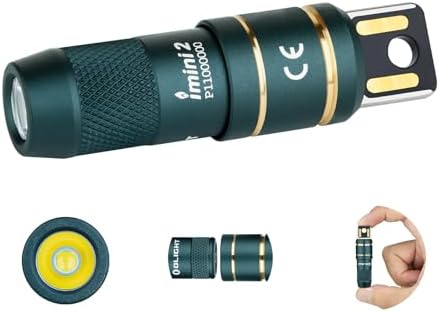 OLIGHT iMini 2 Mini LED Taschenlampe USB Aufladbare Schlüsselanhänger | 50 lm und 21 m Leuchtweite, Kompakt und Tragbar, Mini EDC Schlüsselanhänger Taschenlampen für Alltag, Outdoo