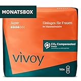 Vivoy Inkontinenz Einlagen für Frauen Größe Super, 100 Einlagen (10 x 10 Stück), MONATSBOX (inkl. 10 Einlagen Extra), diskreter Schutz bei Blasenschwäche & hohe Saugstärke (FSC Mix)