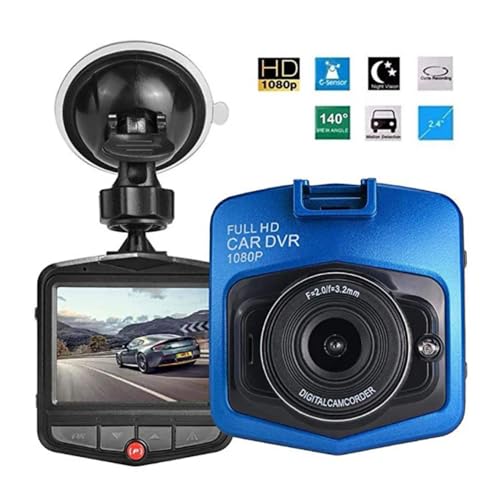 Câmera Veicular Recarregável Full HD 1080P, Ângulo de Visão 170º, Visão Noturna Cor (Preto)