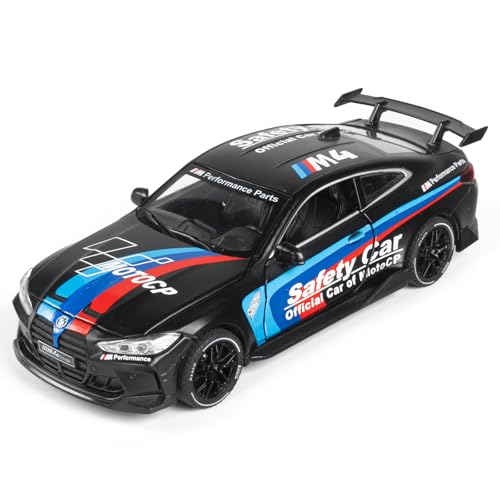 FLYKIRIN Toy Cars 1:32 M4 Diecast Cars - Light, Sound & Pull Back Function Model Cars- Zinc Alloy Car Model for Kids Who Love car Mechanics & Collecting Exotic Sports Car Toys (Matte Black)