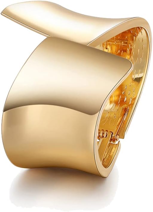 CSIYANJRY99CSIYANJRY99 18K Gold Bangles Bracelets for Women Trendy Wide Chunky Cuff Bangle Bracelet Hammered Irregular Wrist Cuff Wrap Bracelet