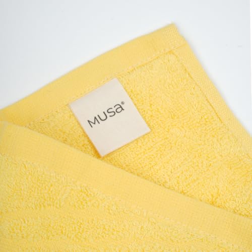 Image of MUSA Banana Face Towels | 400 GSM | Terry Face Towel Set of 4 with Free Bag | Super Soft & Ultra Absorbent Towels for Facewash | Face Towel for Women, Men (Golden Sunshine)