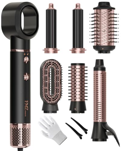 FMZ 7-in-1 Air Wrap Hair Styler, Ionic Blow Dryer Brush & Curler