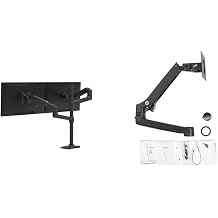 Ergotron LX Desk, Dual Monitor Arm, Vertical/Horizontal Type, Long Pole, 2 Screens, Matte Black, Compatible with VESA Standards up to 40 inches 3.2 - 10 kg/1 Monitor, 45-509-224 + Ergotron Extra LX Arm & Color Kit, Matte Black, 1 Monitor, 7.1 - 25.5 lbs 3.5 lbs 3.2 - 1.3 kg VESA Standard 98-13 0-224