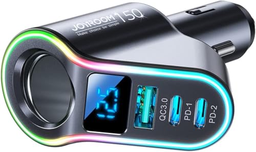 Joyroom Auto-Schnellladegerät 4w1 USB QC3.0/2xUSB-C Pd 150W Czarny (JR-CL21)