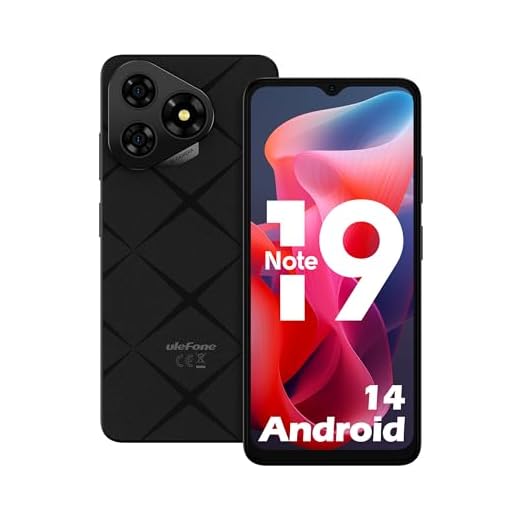 Ulefone Note 19 Téléphone Portable, 6Go+32Go/TF-512GB, Android 14 Smartphone, Caméra 8MP+5MP, Écran 6.56" HD+, 5000mAh Batterie, 3 Emplacements pour Cartes Octa Core 4G Dual SIM/Face ID/GPS/OTG Noir