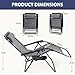 Sweetcrispy Zero Gravity Chairs, Set of 2 Portable Recliner Beach Camping Patio Outdoor Folding Lounge Chair with Cup Holder Trays and Adjustable Pillow for Poolside, Garden, Backyard, Lawn (Grey)