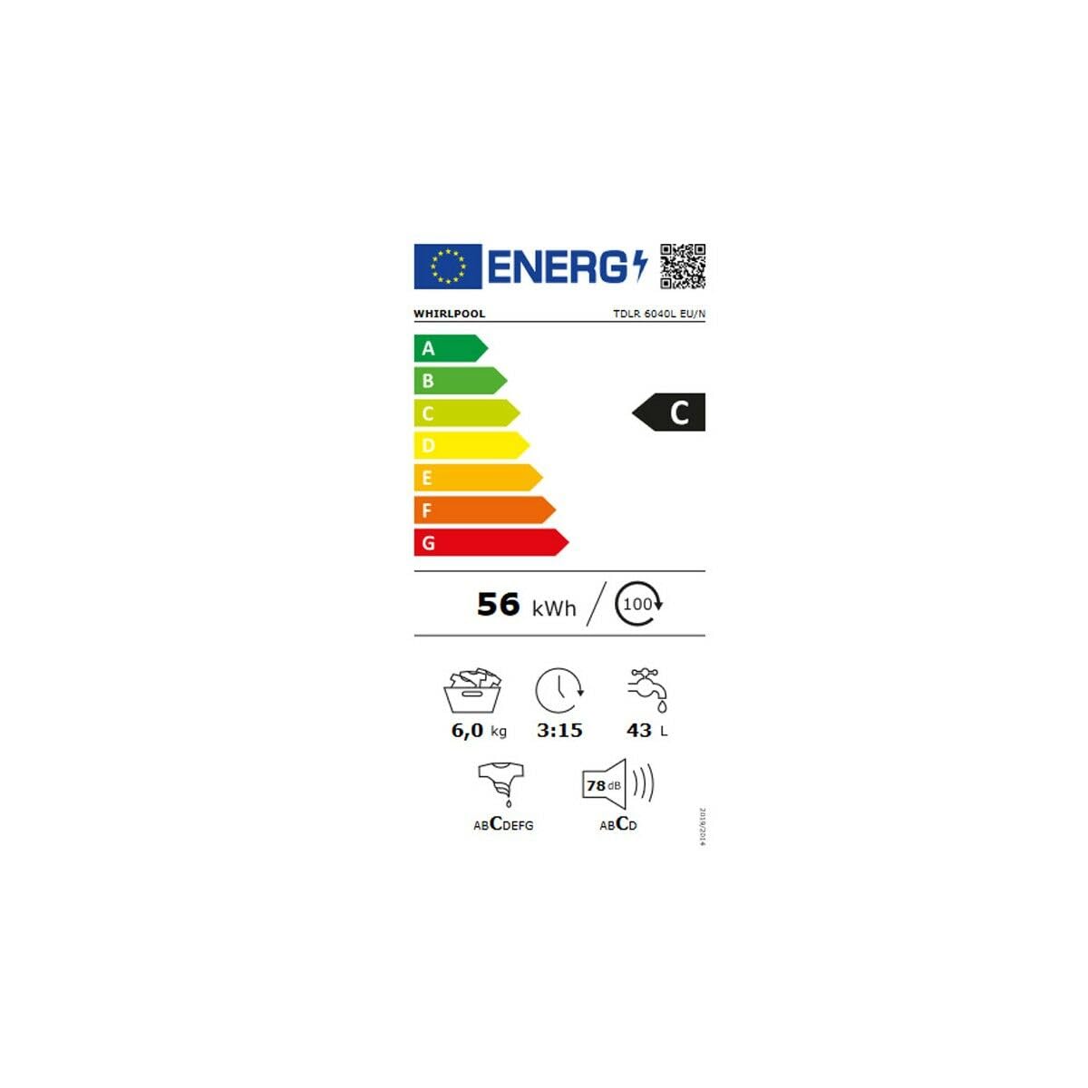 Whirlpool TDLR6040LEUN 6KG Lavadora Carga Superior