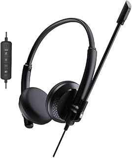 سماعة للرأس USB للعمل مع ميكروفون من تو بي، لون أسود