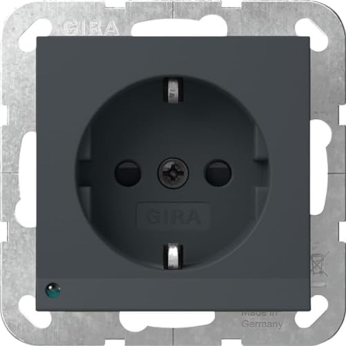 Prise avec LED d'orientation Gira 417028 SCHUKO 16A 250V anthrazit avec shutter