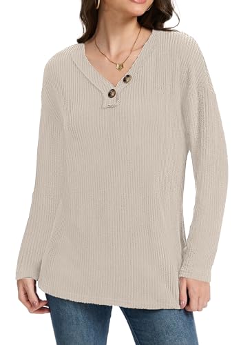 Fashion Clothing Womens Sweatshirt Long Sleeve Lightweight Sweaters V-Neck Button Down Sweatshirt for Women - image 1