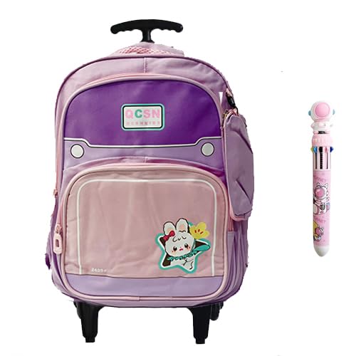Mochila de carrinho Rodinhas Infantil em Tecido Oxford e com Grande Capacidade para Estudantes de 6 a 12 Anos, mochila escolar (L?las)