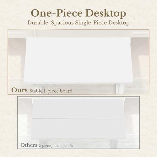 Image of ErGear Electric Standing Desk, 48 Inch Adjustable Height Sit Stand Up Desk with 1.18 inch Thickness Whole-Piece Desktop, Computer Office Desk for Home Office, White