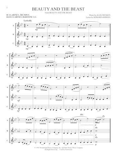 Flex-Pops for Winds – Disney Sheet Music for B-Flat Clarinet, Trumpet, Bass Clarinet and Baritone T.C. | 3-Part Ensemble Songbook Grade 3 with 16 Disney Favorites for Students and Small Groups - Image 4
