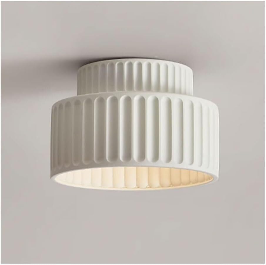 Nordic Colorful Cream Resin Ceiling Light Modern Flush Mount Ceiling Lamp E27 Base Ceiling Lighting Close to Ceiling Light Fixtures for Cloakroom Kitchen Porch Hallway Restaurant(White)