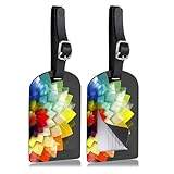 2 Stück Kofferanhänger aus Kunstleder Gepäckanhänger Mit Adressschild Luggage Tag PU-Leder...