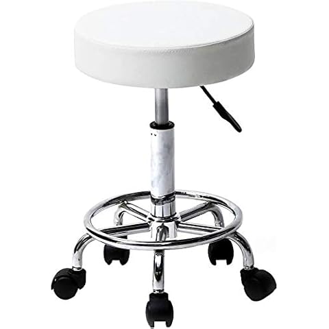 MathRose Rotation Bar Stool Adjustable Height Bar Stool Modern Armless Barstools Round Stool with Lines Round Cushion Swivel Stool for Kitchen Dining Living Bistro Pub Chair Counter Back (Black 2) Cover