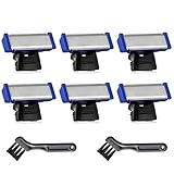 LinMei Replacement Shaver Heads for 1st Generation Micro Touch Solo Men's Trimmer - Includes 6 Blades and 2 Cleaning Brushes