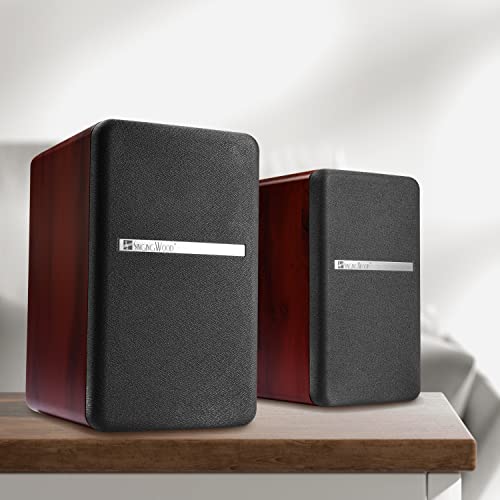 GOBRAN Singing Wood BT27 Enceintes d’étagère Bluetooth Actives avec contrôle et télécommande intégrés – Moniteur de Studio avec 2 entrées de Ligne auxiliaires – 54 Watts (Noyer) - Les Beatles, Paul McCartney, John Lennon, RIngo Starr, George Harrison GOBRAN Singing Wood BT27 Enceintes d'étagère Bluetooth Actives avec contrôle et télécommande intégrés - Moniteur de Studio avec 2 entrées de Ligne auxiliaires - 54 Watts (Noyer) – Image 3