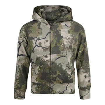 King's Camo Moletom infantil com capuz e zíper clássico, KC Ultra, grande