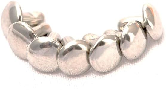 4mm, 6mm, 8mm Double Cap Rivets, Metal Button Round, Rapid Rivet, Rivet Studs for Purse Bags Handbags Shoes Belts Leather Craft DIY (50pcs) (8mm) (8x8mm, Silver)