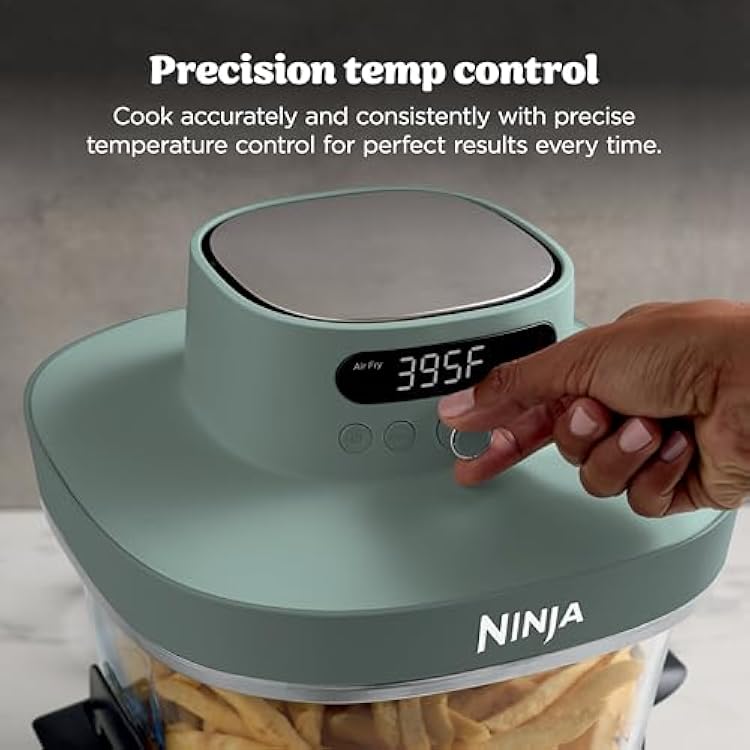 Ninja Crispi Pro 6-in-1 Glass Air Fryer | With Nontoxic, 6qt & 2.5qt Containers & Lids | Microwave, Freezer, Dishwasher Safe | 450F Max Temp | 1800 Watt | Ash Grey | AS101DG
